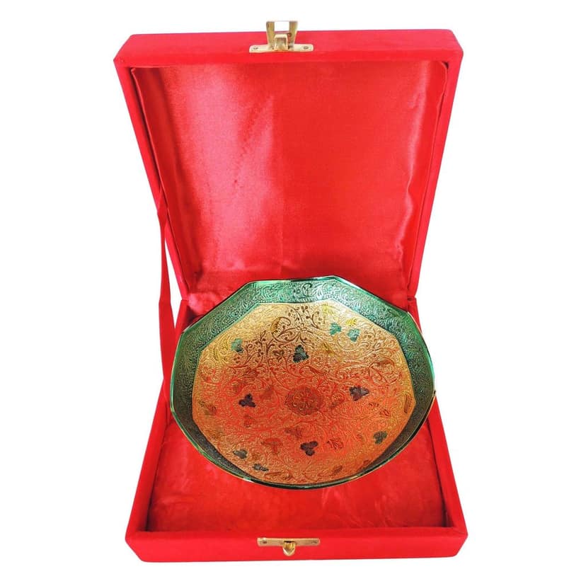 Brass Decorative Bowl With Velvet Box (BMAS287 G) view 4
