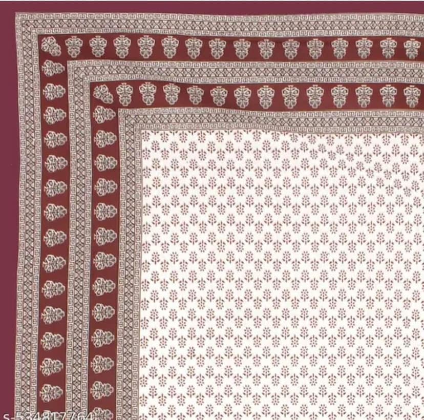 King Size Soft Cotton Bedsheet with 2 Pillow Covers,180TC, 90*100 Inches | Maroon & White Floral Printed Double Bed Sheet | Elegant Cotton Bedding Set view 4
