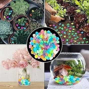 Mixed Color Glow Rocks Decorations DIY Decorative Pebbles view 3