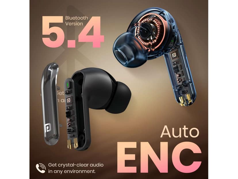 Portronics Twins 29 Upto 30 Hours Playtime, Type C Fast Charging, Digital Display, Touch Control view 2