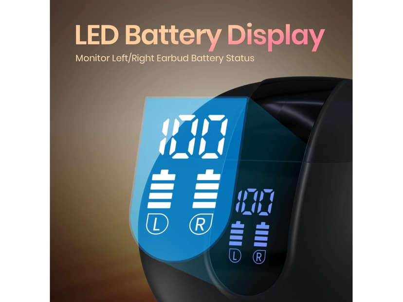 Portronics Twins 29 Upto 30 Hours Playtime, Type C Fast Charging, Digital Display, Touch Control view 3
