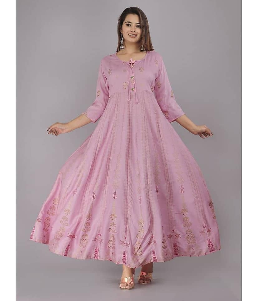 AVEITH - Wine Rayon Women's Anarkali Kurti ( Pack of 1 )