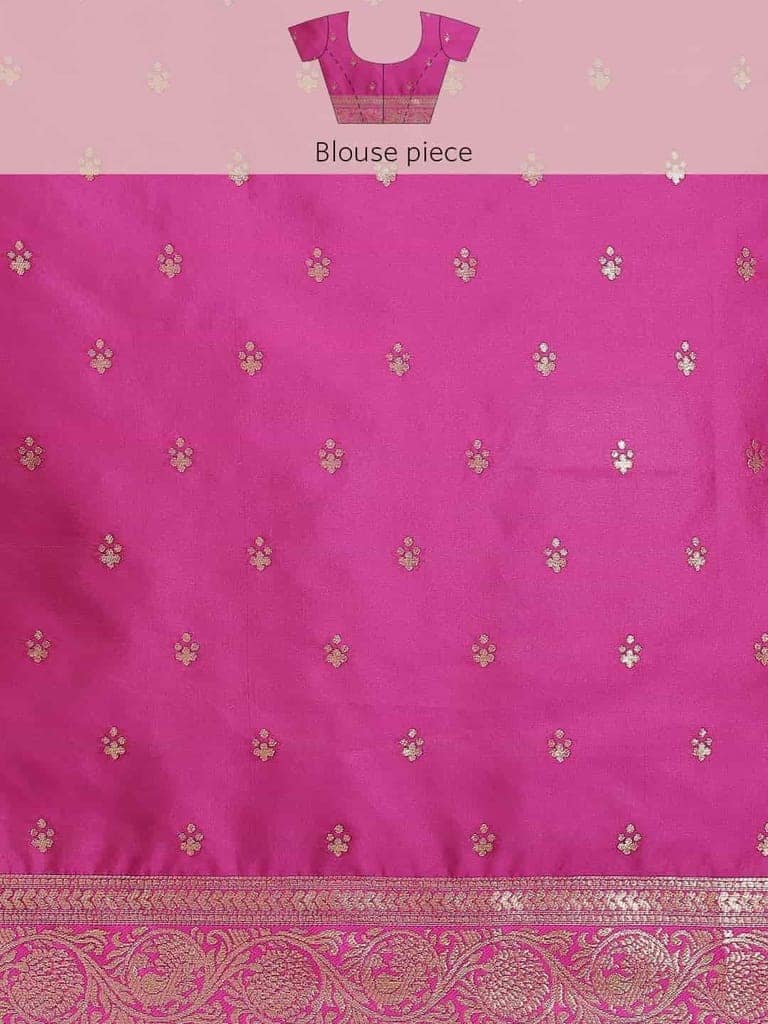 Women's Banarasi Art Silk Saree With Unstiched Blouse Piece view 7