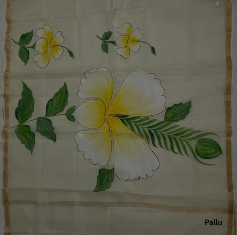 Handwoven Kota Doria Silk Saree in Ivory with Golden Woven Border view 5