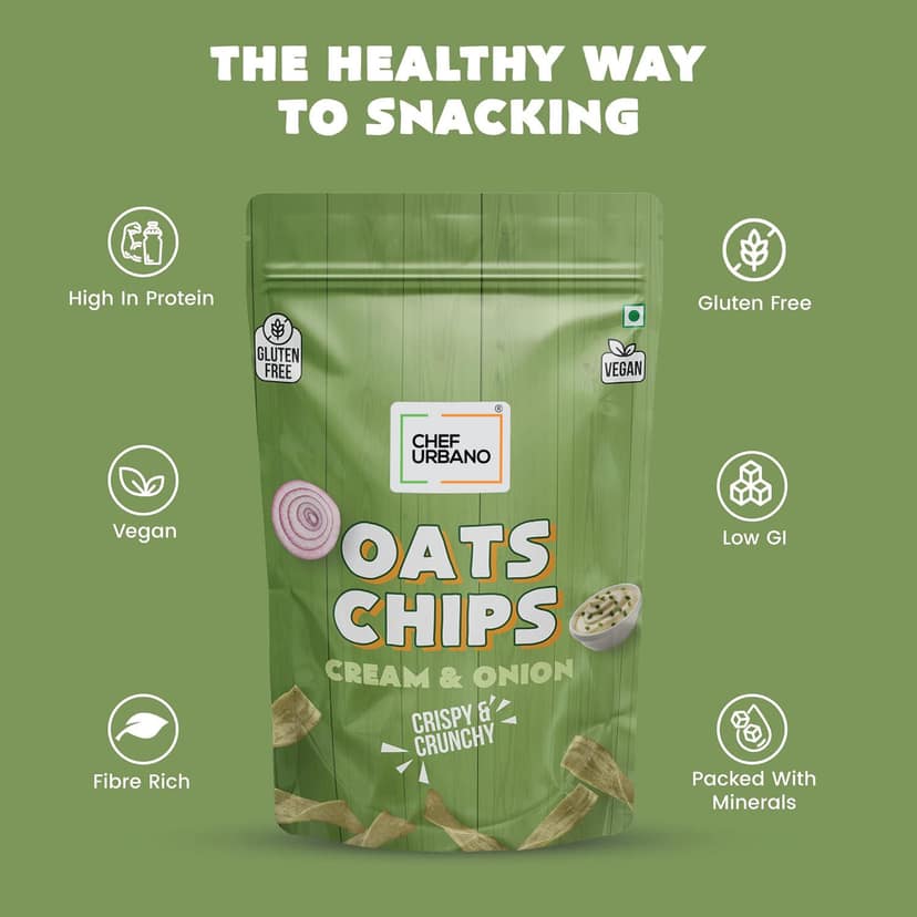 Chef Urbano Combo Chips Oats Cream & Onion Pouch 85 Gms Pack Of 6 view 2