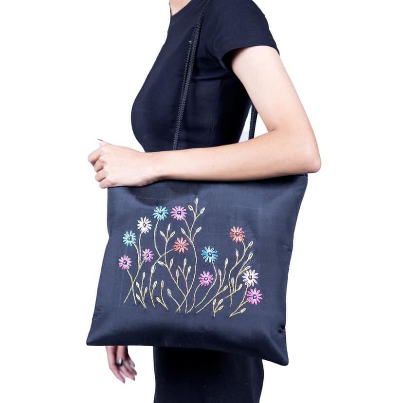 Tote handbag with Florals view 2