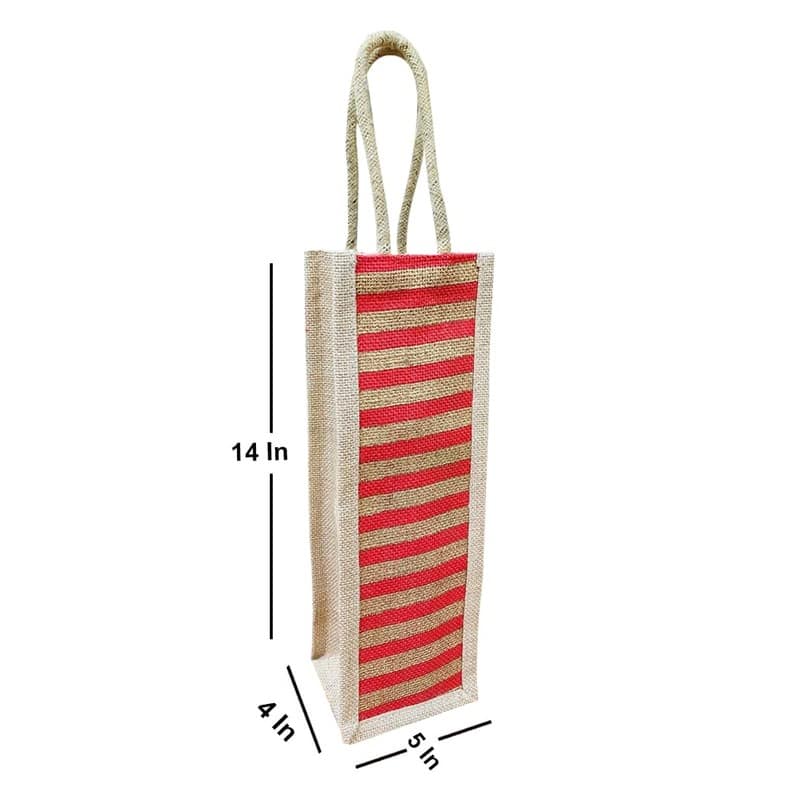 Bags Jute Eco - Friendly Water Bottle Wine Bottle Carry Bag (1.5 L Capacity) view 2