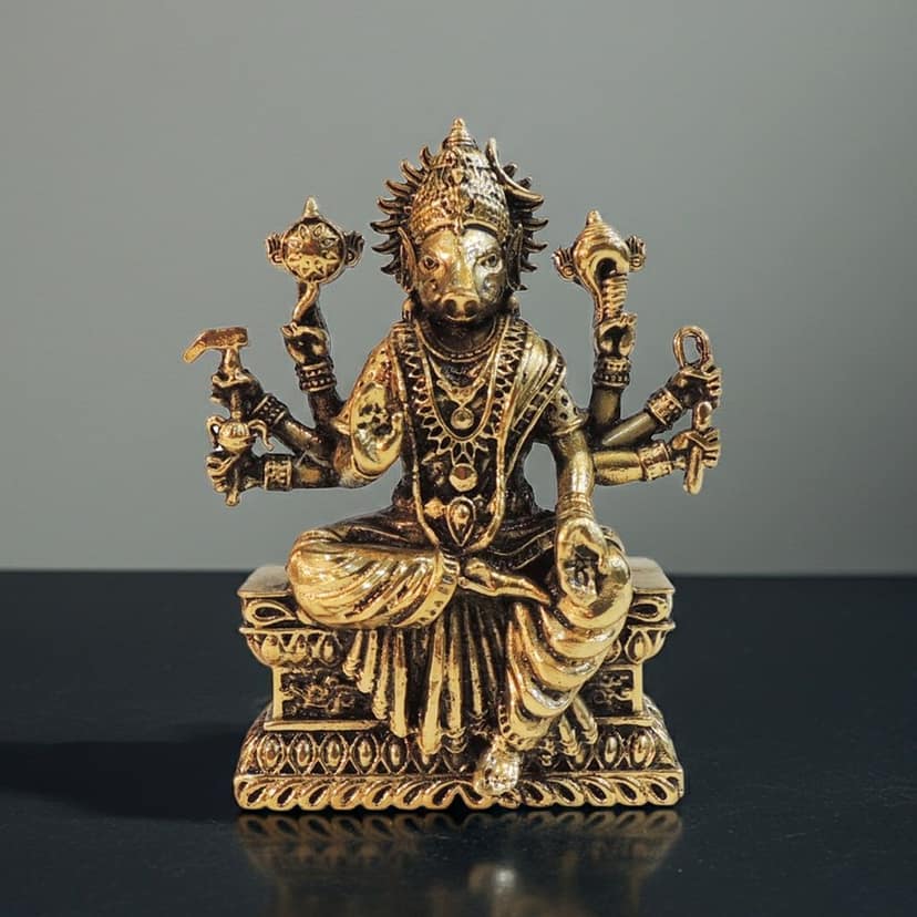 Brass Varaha God Idol Statue, Height : 4 Inch (BSMAS1819 C)