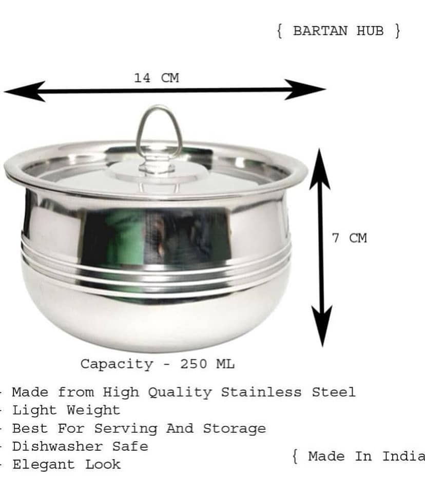 bartan hub - Stainless Steel Storage Bowl 500 mL ( Set of 3 ) view 2
