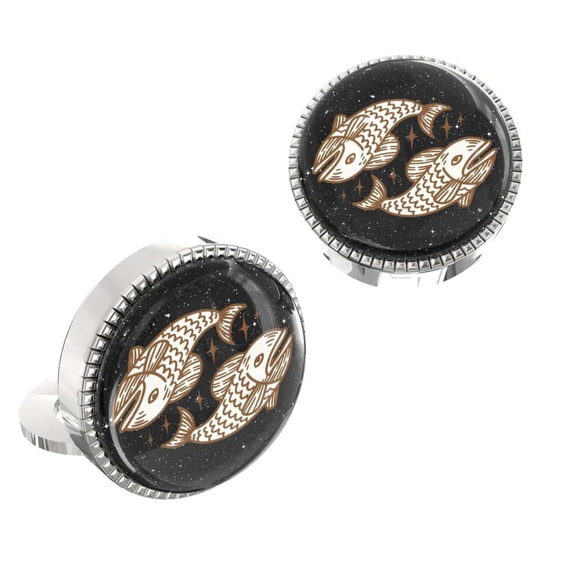 The Smart Buttons - Shirt Button Cover Cufflinks for Men - Pisces Style view 2