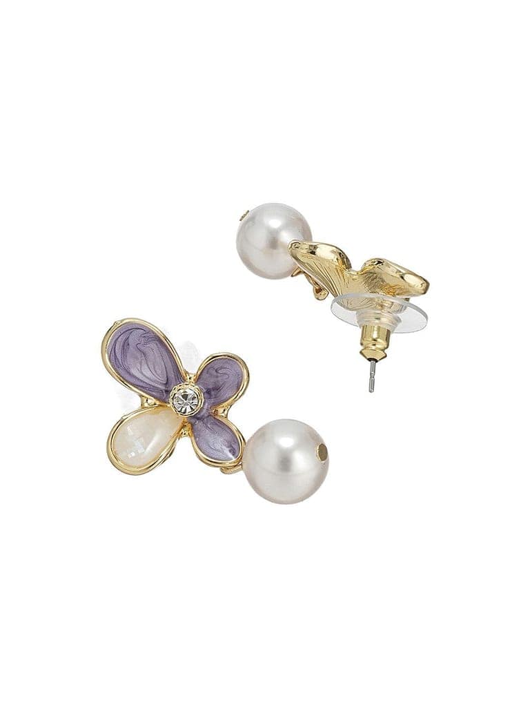 Floral Butterfly Pearl Pendant Necklace & Earrings Set view 10