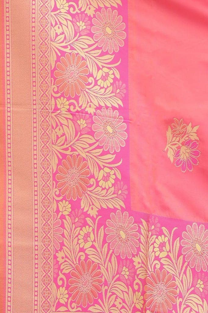 Alluring Pink Uppada Soft Silk Saree With Modish Design and Flawless Border view 3