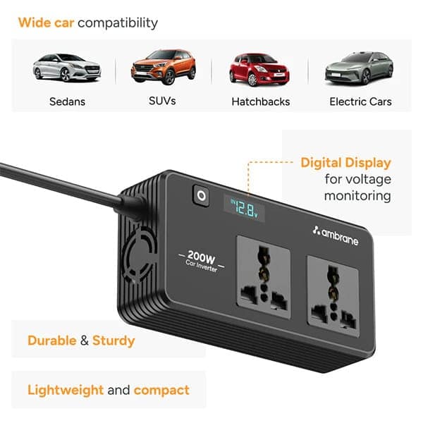 Ambrane SmartStrip Auto 200W Car Extension Board view 5