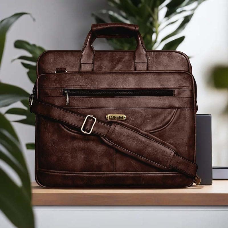 LOREM 28L Faux Leather Messenger Bag For Men-UF view 2