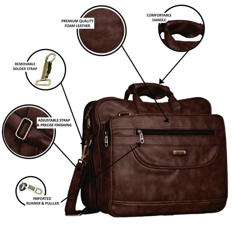 LOREM 28L Faux Leather Messenger Bag For Men-UF view 4