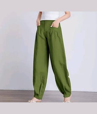 OuterWear Pack of 1 Cotton Blend Regular Women's Casual Pants ( Beige )
