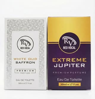 Red Vocal White Oud Saffron For Unisex & Extreme Jupiter Premium Perfume Set For Women | Long-Lasting Eau De Toilette | 2 x 50ml