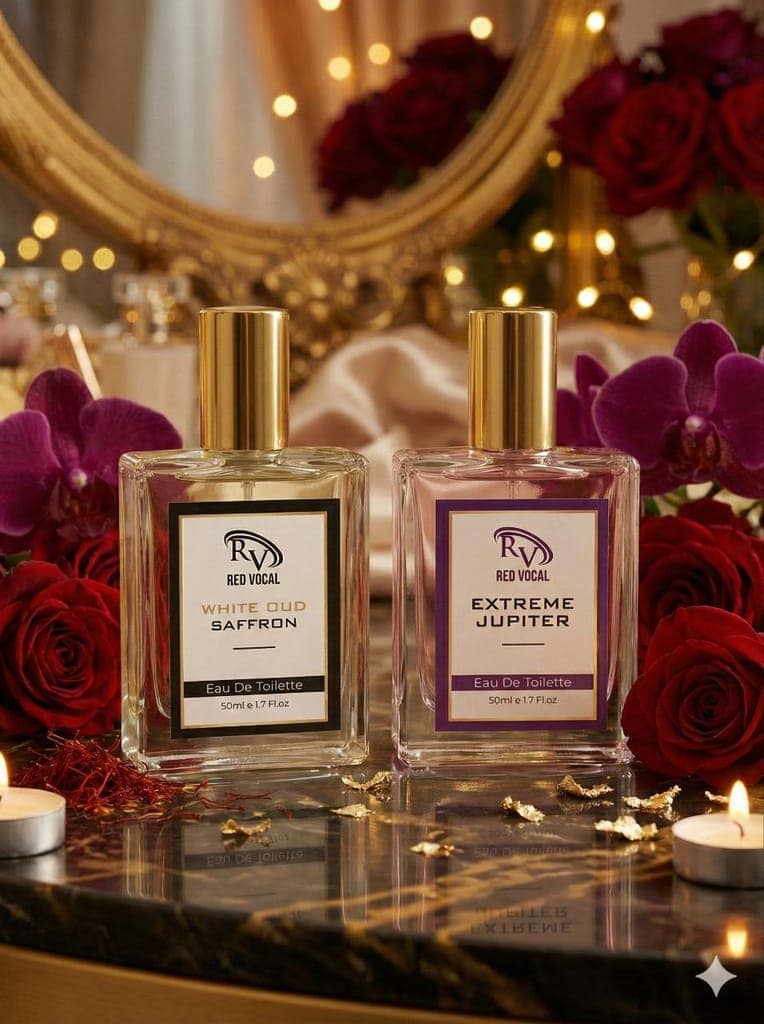Red Vocal White Oud Saffron For Unisex & Extreme Jupiter Premium Perfume Set For Women | Long-Lasting Eau De Toilette | 2 x 50ml view 2