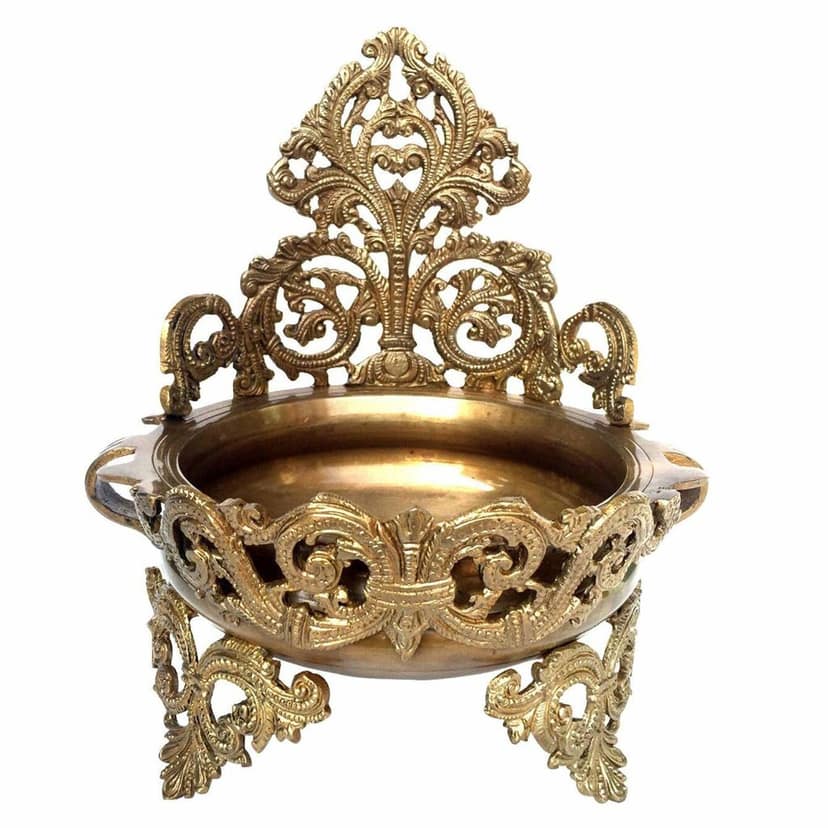 Brass Decorative Flower Urli - Handcrafted Urli Bowl, Diameter : 9 Inch (BSMAS1148 A) view 3