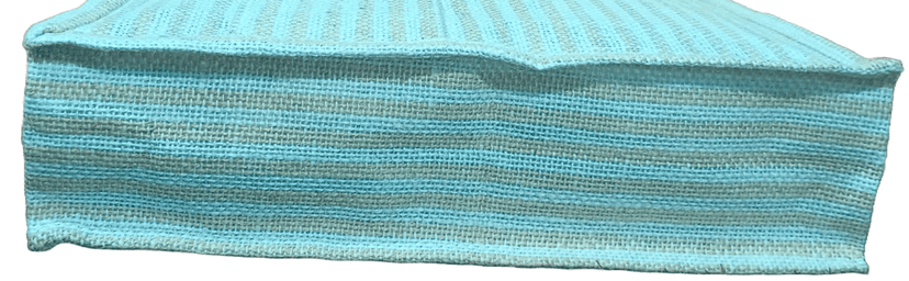 Striped Jute Tote Bag with Button Closure view 4