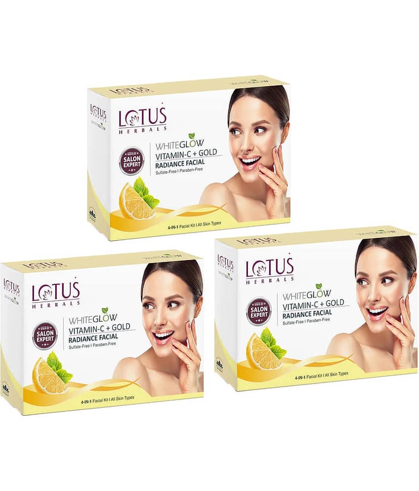 Lotus Herbals Whiteglow Vitamin C Single Facial Kit 57g (Pack of 3)