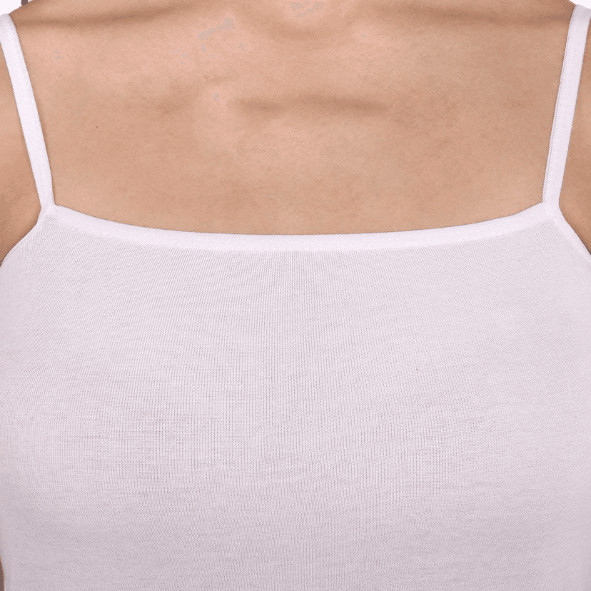 Women's Teena Cotton Hosiery Half Slip Camisole White view 2