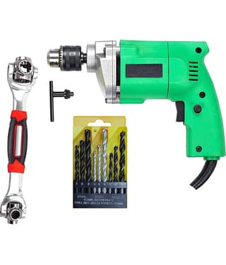 Shopper52 - Drill Machine Combo 350W 10mm Corded Drill Kit