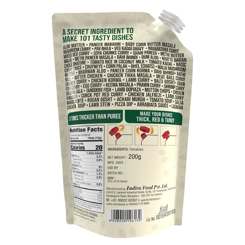 Indira's Tomato Paste 200g(Pack of 10) view 2
