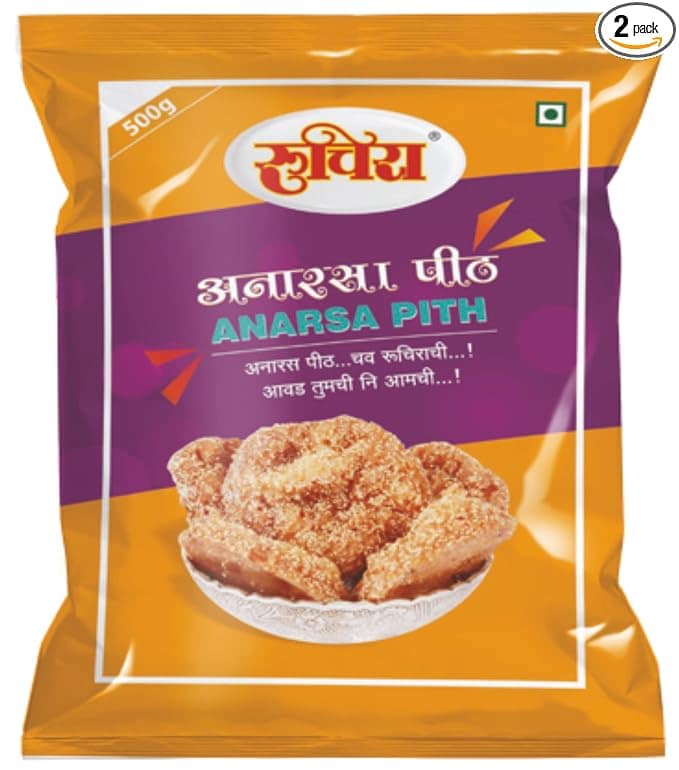 Ruchira Instant Jaggery Anarsa Mix Traditional Indian Sweet 500 Gram Pack of 2