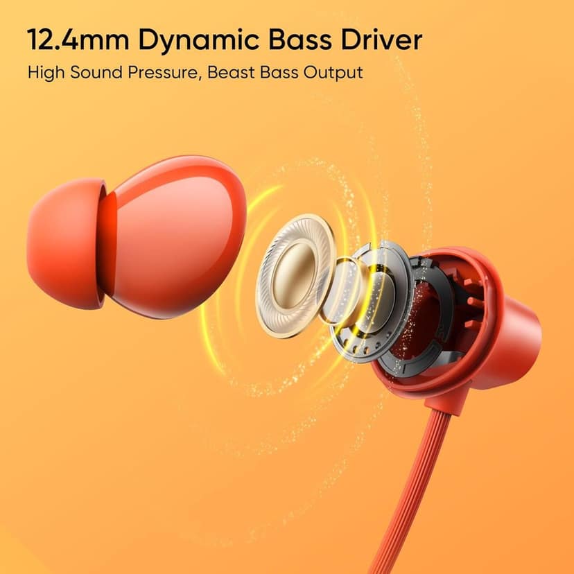 realme Buds Wireless 5 Lite in Ear Bluetooth Neckband with 12.4 mm Dynamic Bass Boost Driver,Upto 35 Hours Playback,45ms Low Latency,IP55 Dust & Water Resistant, Bluetooth V5.4 (Void Black) view 2