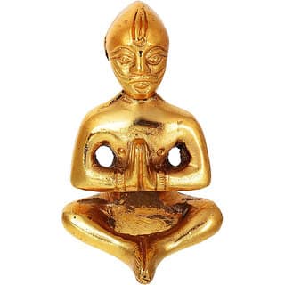 KESAR ZEMS Brass Lord Vastu Purush Idol (4cm x 3.5cm x 6cm, Golden) - For Worship Gift .