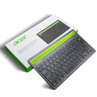 acer Swift Slim Multi-Device Wireless Rechargeable Keyboard with Cradle for Tablet and Phone | Dual Channel Switch | Compact, Quiet | Compatible with Win/Mac, Desktop, Tablet, Smartphone, Laptop acer Swift Slim Multi-Device Wireless Rechargeable Keyboard