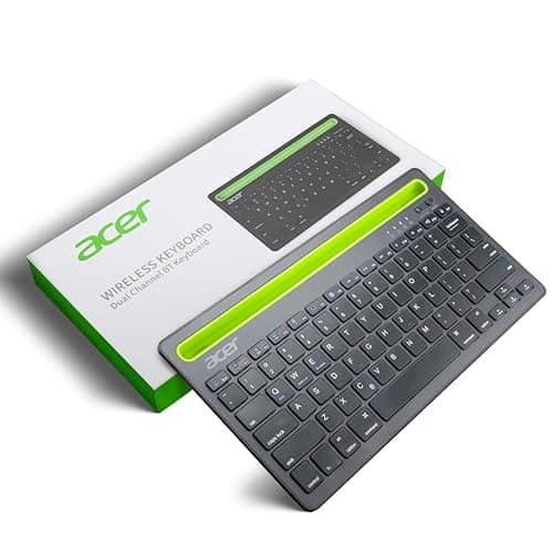 acer Swift Slim Multi-Device Wireless Rechargeable Keyboard with Cradle for Tablet and Phone | Dual Channel Switch | Compact, Quiet | Compatible with Win/Mac, Desktop, Tablet, Smartphone, Laptop acer Swift Slim Multi-Device Wireless Rechargeable Keyboard view 2