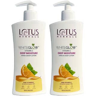 Lotus Herbals Whiteglow Vitamin C Deep Moisture Hand Body Lotion Moisturises And Brightens, 400Ml ( Pack Of 2 )