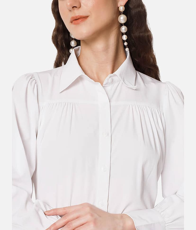 ALL WAYS YOU Women Solid Crepe Shirt ( White ) view 2
