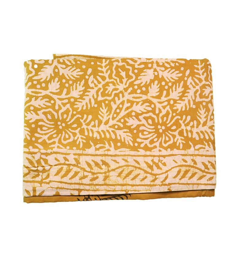 Handcrafted Batik Print Cotton Saree with Blouse Piece view 4