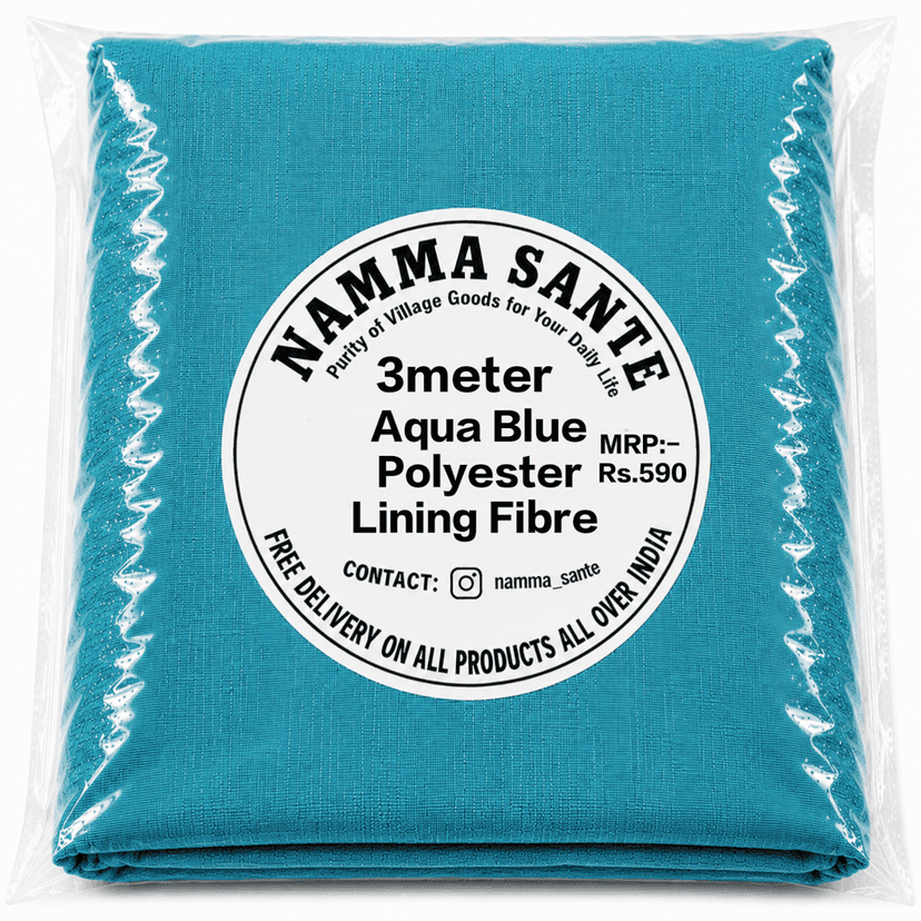 Aqua Blue Polyester Lining Fibre (Bada Panna), Aqua Blue Polyester Lining Fabric (Bada Panna), Light Aqua Blue Lining Fabric (Bada Panna), Aqua Blue Polyester Fabric (Bada Panna), Aqua Blue Polyester Inner Lining (Bada Panna) view 4