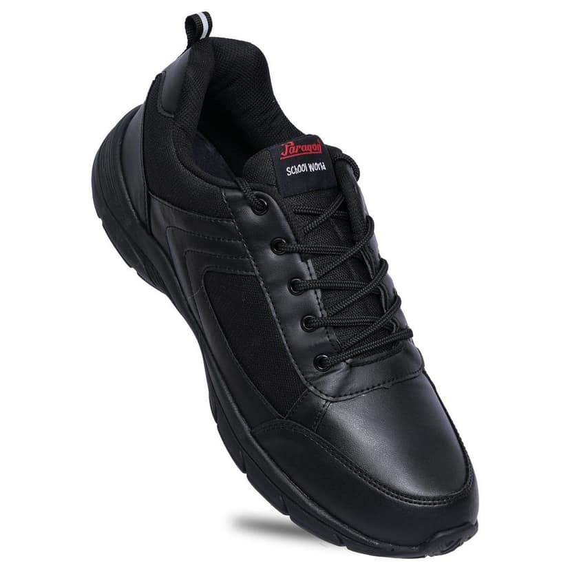 Paragon Ultra Comfortable, Lightweight and Durable Boy's Black School Shoes for Everyday Use | Uniform Shoes with Lace-Up Closure and Breathable Outer Fabric view 4