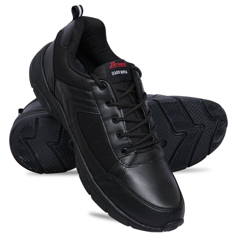 Paragon Ultra Comfortable, Lightweight and Durable Boy's Black School Shoes for Everyday Use | Uniform Shoes with Lace-Up Closure and Breathable Outer Fabric view 6