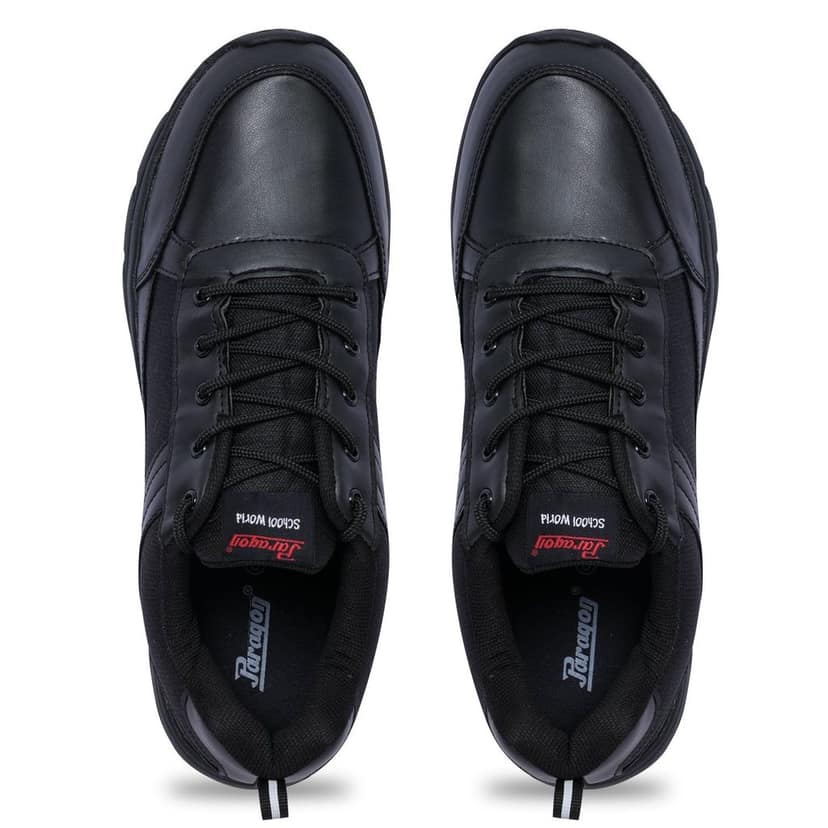Paragon Ultra Comfortable, Lightweight and Durable Boy's Black School Shoes for Everyday Use | Uniform Shoes with Lace-Up Closure and Breathable Outer Fabric view 7