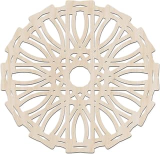 Haoser Mandala Wooden Wall Art, Whirl Look Lattice Abstarct Geometric, Birch Wood Plywood Rustic Wall Art Accent for Hallway Bedroom Living Room Cafes and Offices (Mandala Design-25_30CM)