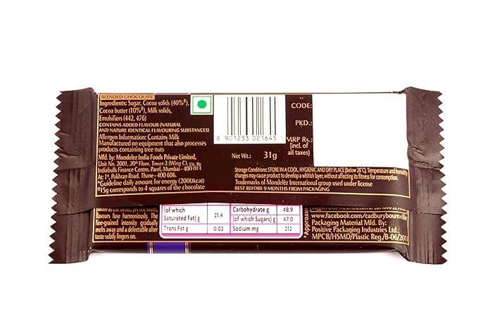 Cadbury Bournville Rich Cocoa Dark Chocolate Bar 31 Gms view 3