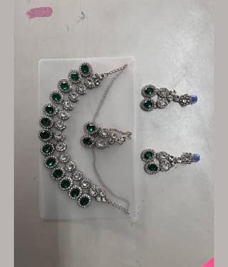 EVYAVAN ENTERPRISE Green Alloy Necklace Set ( Pack of 1 )