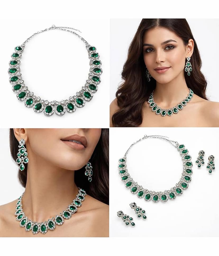 EVYAVAN ENTERPRISE Green Alloy Necklace Set ( Pack of 1 ) view 2