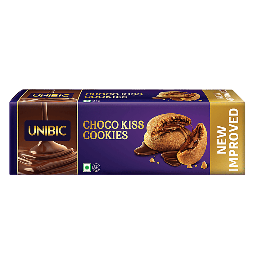 UNIBIC Centre Filled-Choco Kiss Cookies, 75 g Pouch