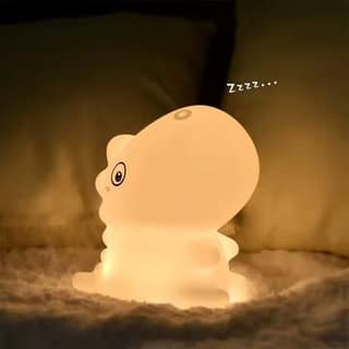 GLOWSERIE Cute Sleeping Silicone Night Lamp – Soft Glow Bedside Light