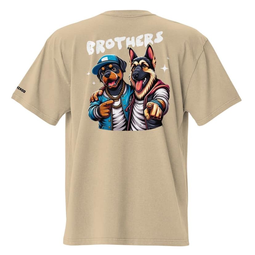 Clothikoo Premium Wolf Brothers Printed Oversized Faded T-Shirt view 9