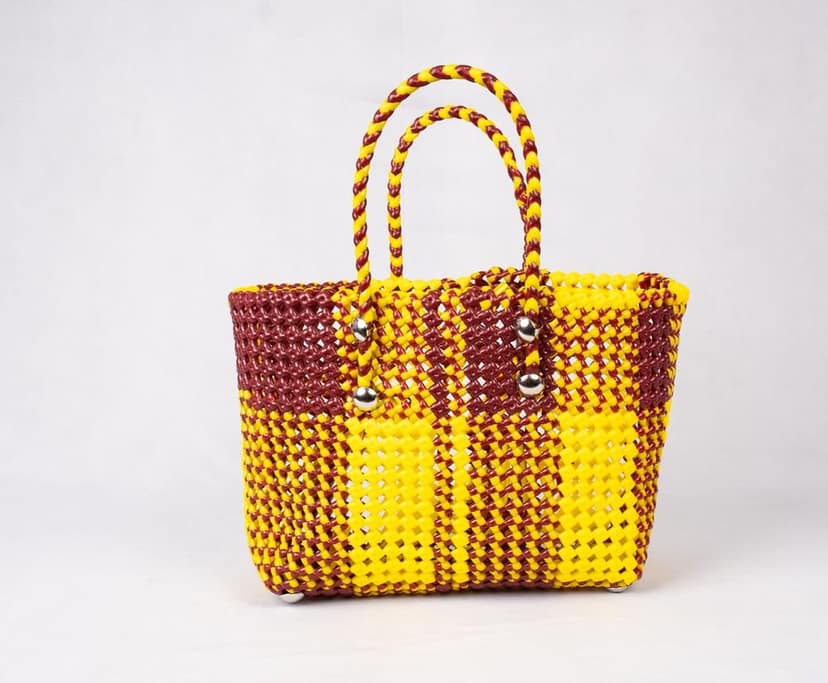 sonchiriya yellow wire hand held bag