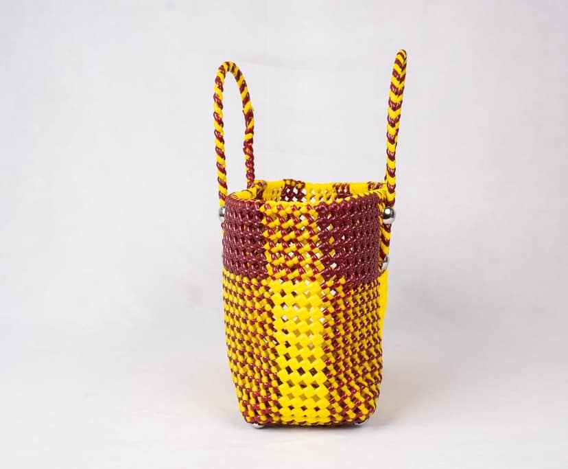 sonchiriya yellow wire hand held bag view 3