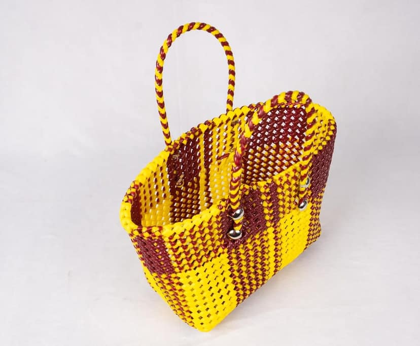 sonchiriya yellow wire hand held bag view 4